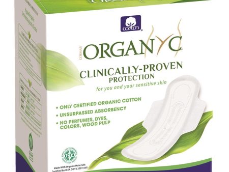 Organyc Period Pads - Night (Heavy Flow) folded with wings - 10 pads For Discount