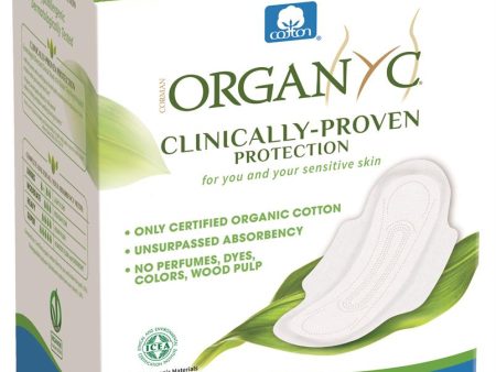 Organyc Period Pads - Moderate Flow folded with wings - 10 pads Sale