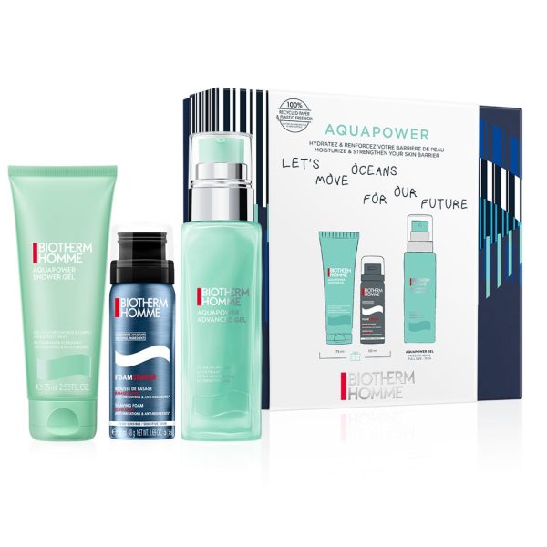 Homme Aquapower zestaw żel pod prysznic 75ml + nawilżający żel do twarzy 75ml + pianka do golenia 50ml on Sale