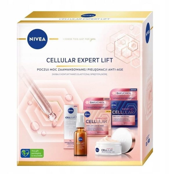 Cellular Expert Lift zestaw krem anti-age na dzień 50ml + krem anti-age na noc 50ml + profesjonalne serum z retinolem 30ml Discount