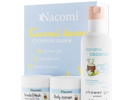 Coconut Banana Christmas Cookie zestaw żel pod prysznic 300ml + mus do ciała 50ml + pianka peelingująco-myjąca 50ml Supply