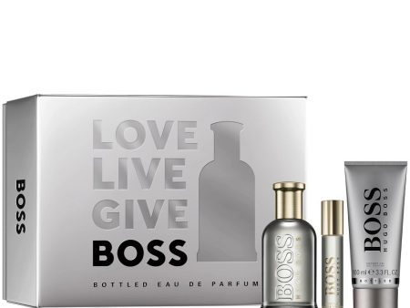 Boss Bottled zestaw woda perfumowana spray 100ml + woda perfumowana spray 10ml + żel pod prysznic 100ml Online Sale