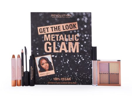 Get The Look: Metallic Glam Makeup Set zestaw Shimmer Shadow Stick Glam 2.5g + Shimmer Shadow Stick Crush 2.5g + Eye Primer 2.5ml + Mascara Black 8g + Khol Eyeliner Black 1.15g + Highlight Quad 4x1g Online Sale