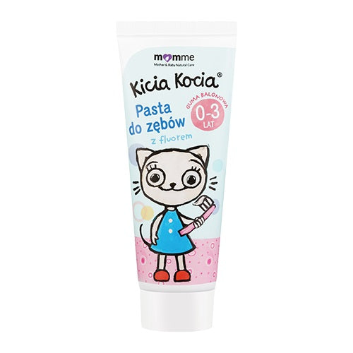 Kicia Kocia pasta do zębów z fluorem 0-3 lat Guma Balonowa 50ml For Sale