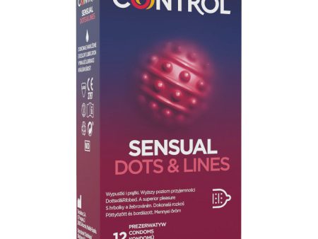 Sensual Dots & Lines prezerwatywy prążkowane z wypustkami 12szt. Supply