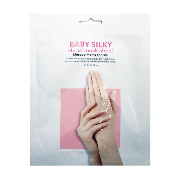 Baby Silky Hand Mask Sheet regenerująco-nawilżająca maseczka do rąk w formie bawełnianych rękawiczek 15ml For Sale