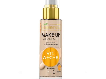 Make-Up Academie płynny fluid z witaminami A + C + E 2 Beżowy 30ml Online