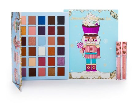 I Heart Revolution Christmas Nutcracker Makeup Set zestaw Pan Nutcracker Shadow Palette paleta cieni do powiek 30x0.9g + Nutcracker Lip Glosses błyszczyk do ust 2x2.5ml Sale